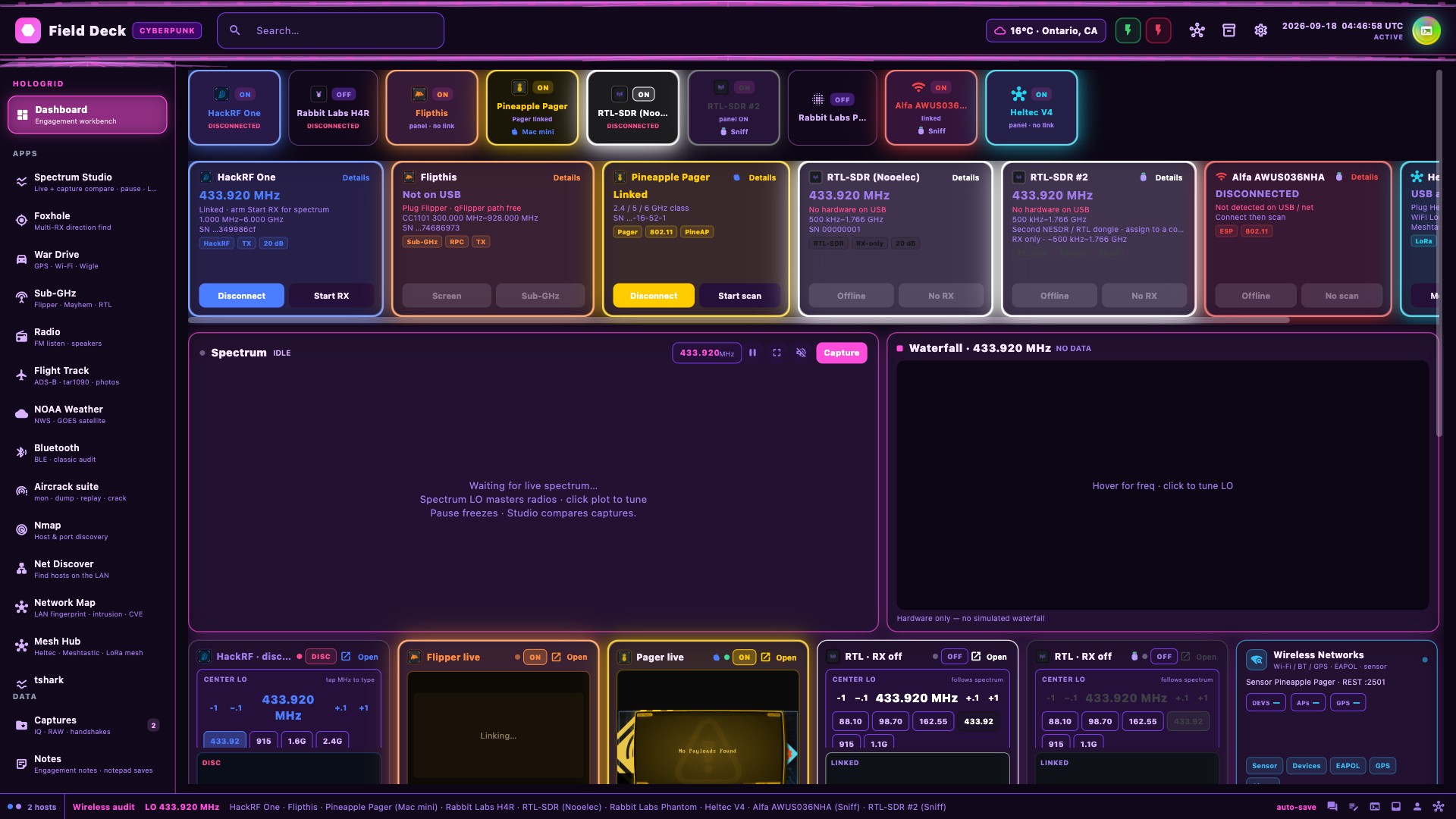Field Deck — Cyberpunk theme