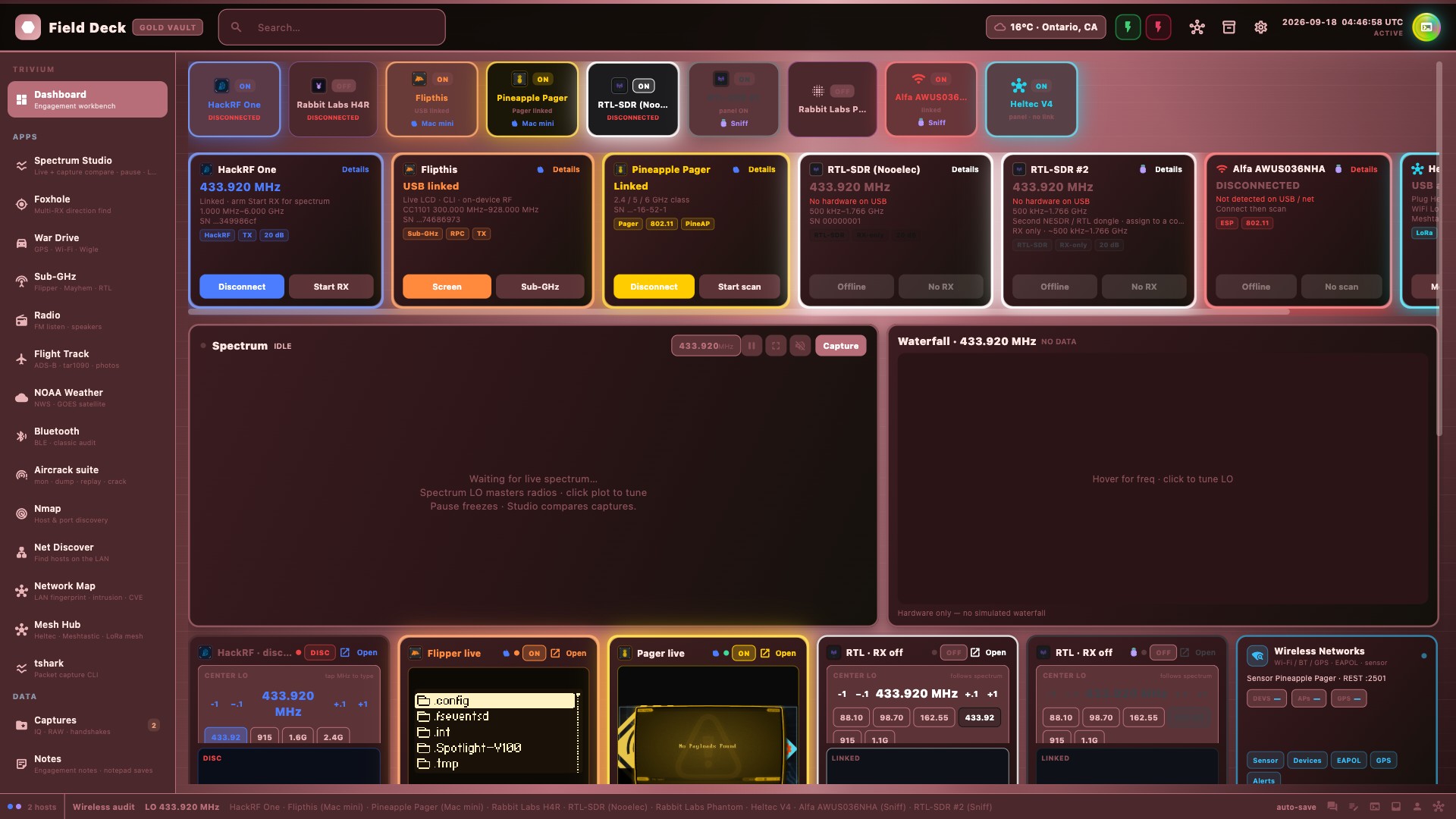 Field Deck — Gold theme