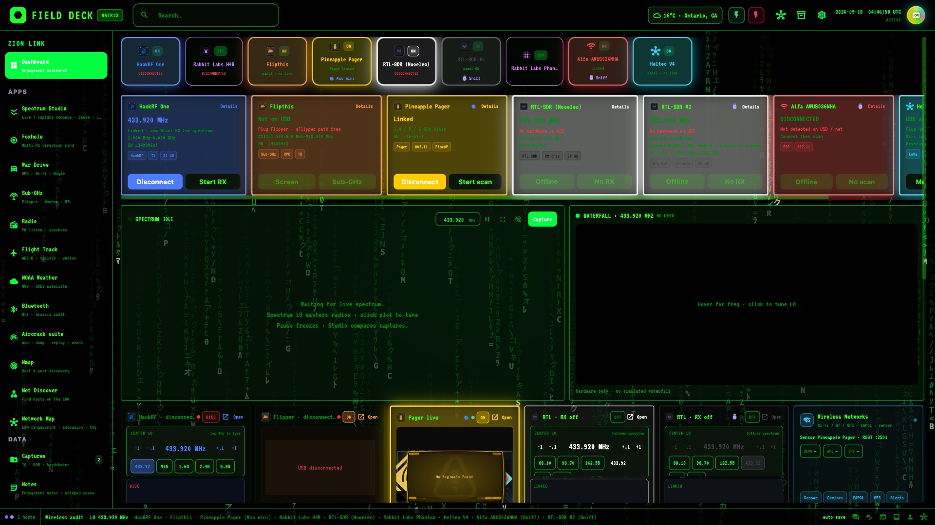 Field Deck — Matrix theme